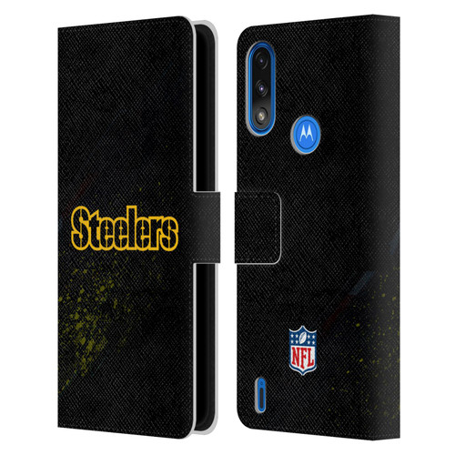 NFL Pittsburgh Steelers Logo Blur Leather Book Wallet Case Cover For Motorola Moto E7 Power / Moto E7i Power