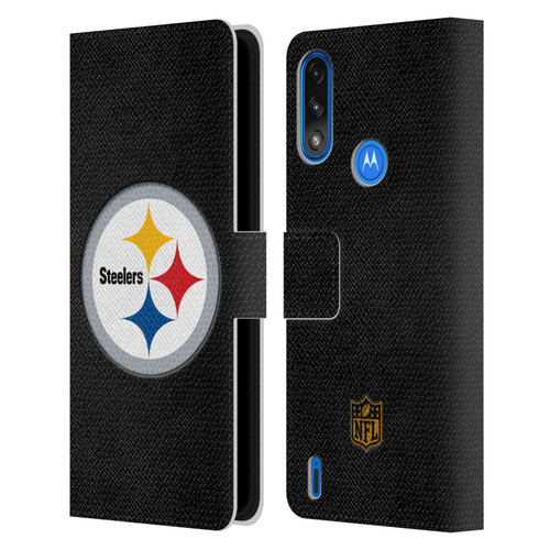 NFL Pittsburgh Steelers Logo Football Leather Book Wallet Case Cover For Motorola Moto E7 Power / Moto E7i Power