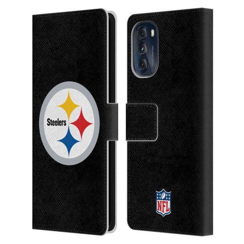 NFL Pittsburgh Steelers Logo Plain Leather Book Wallet Case Cover For Motorola Moto G (2022)