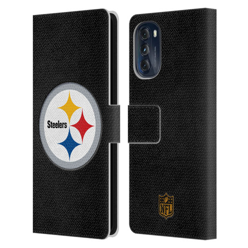 NFL Pittsburgh Steelers Logo Football Leather Book Wallet Case Cover For Motorola Moto G (2022)