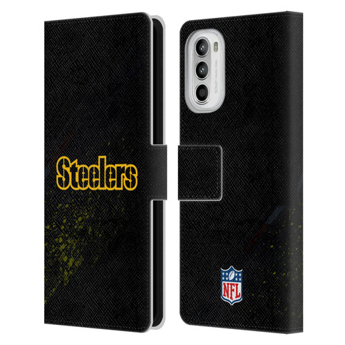 NFL Pittsburgh Steelers Logo Blur Leather Book Wallet Case Cover For Motorola Moto G52