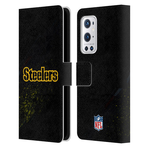 NFL Pittsburgh Steelers Logo Blur Leather Book Wallet Case Cover For OnePlus 9 Pro