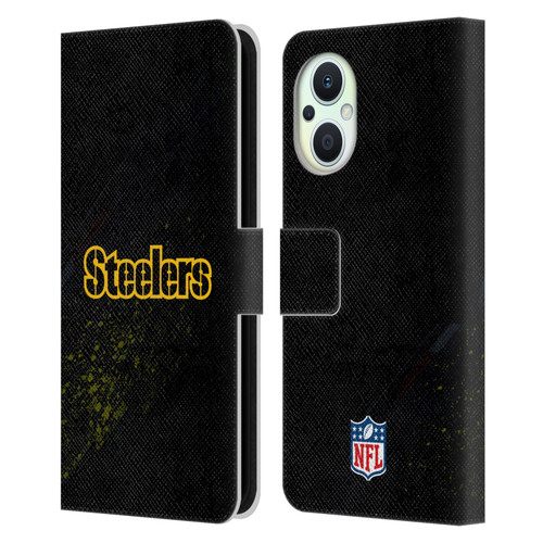 NFL Pittsburgh Steelers Logo Blur Leather Book Wallet Case Cover For OPPO Reno8 Lite