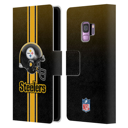 NFL Pittsburgh Steelers Logo Helmet Leather Book Wallet Case Cover For Samsung Galaxy S9
