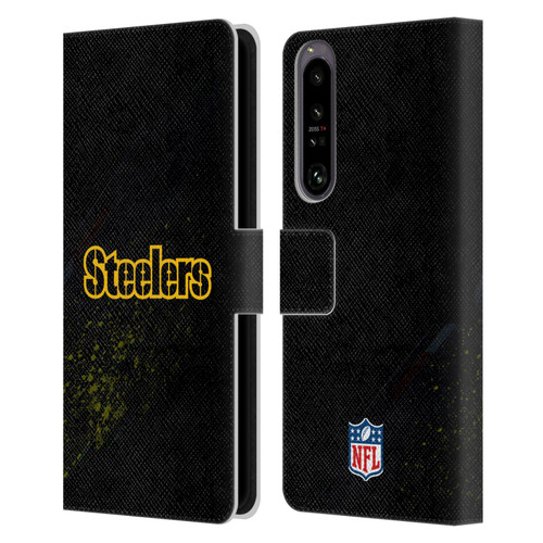 NFL Pittsburgh Steelers Logo Blur Leather Book Wallet Case Cover For Sony Xperia 1 IV
