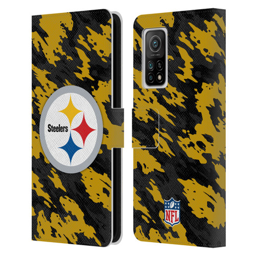 NFL Pittsburgh Steelers Logo Camou Leather Book Wallet Case Cover For Xiaomi Mi 10T 5G
