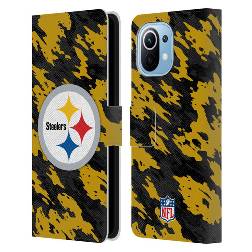 NFL Pittsburgh Steelers Logo Camou Leather Book Wallet Case Cover For Xiaomi Mi 11