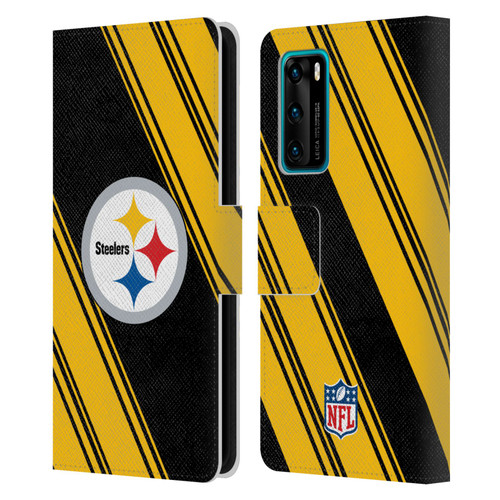 NFL Pittsburgh Steelers Artwork Stripes Leather Book Wallet Case Cover For Huawei P40 5G