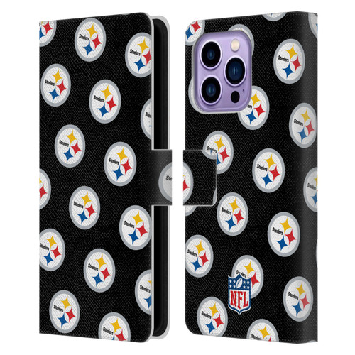 NFL Pittsburgh Steelers Artwork Patterns Leather Book Wallet Case Cover For Apple iPhone 14 Pro Max