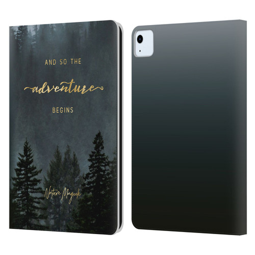 Nature Magick So The Adventure Begins Quote Trees Leather Book Wallet Case Cover For Apple iPad Air 11 2020/2022/2024