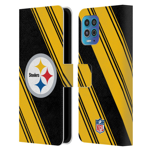 NFL Pittsburgh Steelers Artwork Stripes Leather Book Wallet Case Cover For Motorola Moto G100