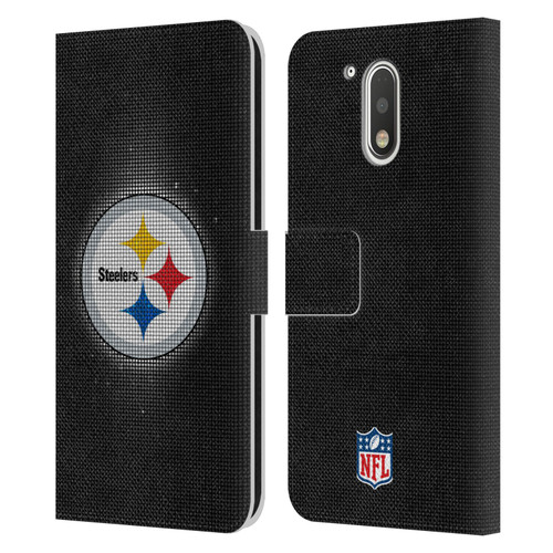 NFL Pittsburgh Steelers Artwork LED Leather Book Wallet Case Cover For Motorola Moto G41
