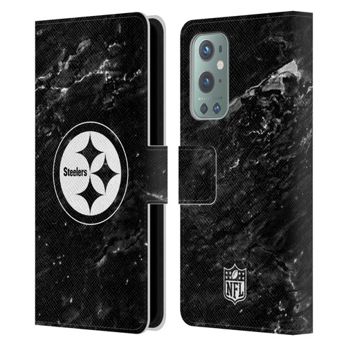 NFL Pittsburgh Steelers Artwork Marble Leather Book Wallet Case Cover For OnePlus 9
