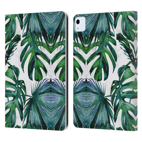 Nature Magick Tropical Palm Leaves On Marble Green Tropics Leather Book Wallet Case Cover For Apple iPad Air 11 2020/2022/2024