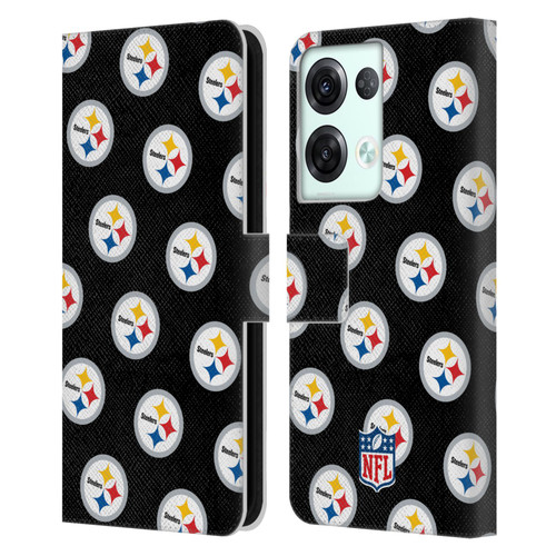 NFL Pittsburgh Steelers Artwork Patterns Leather Book Wallet Case Cover For OPPO Reno8 Pro