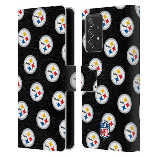 NFL Pittsburgh Steelers Artwork Patterns Leather Book Wallet Case Cover For Samsung Galaxy A52 / A52s / 5G (2021)