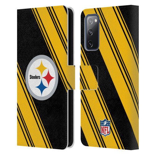 NFL Pittsburgh Steelers Artwork Stripes Leather Book Wallet Case Cover For Samsung Galaxy S20 FE / 5G