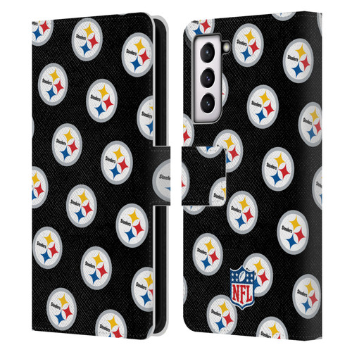 NFL Pittsburgh Steelers Artwork Patterns Leather Book Wallet Case Cover For Samsung Galaxy S21 5G