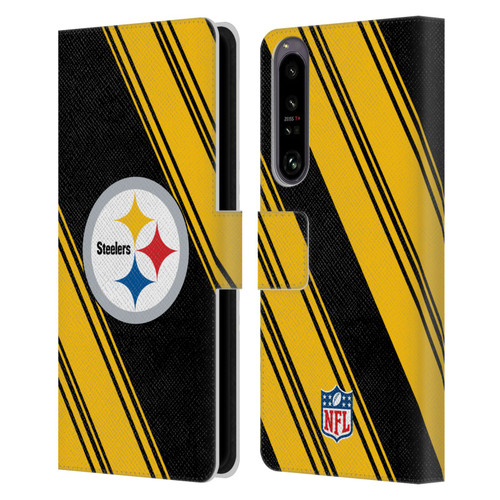 NFL Pittsburgh Steelers Artwork Stripes Leather Book Wallet Case Cover For Sony Xperia 1 IV