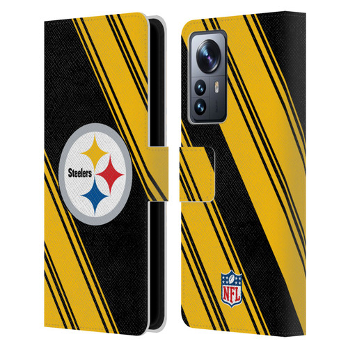 NFL Pittsburgh Steelers Artwork Stripes Leather Book Wallet Case Cover For Xiaomi 12 Pro