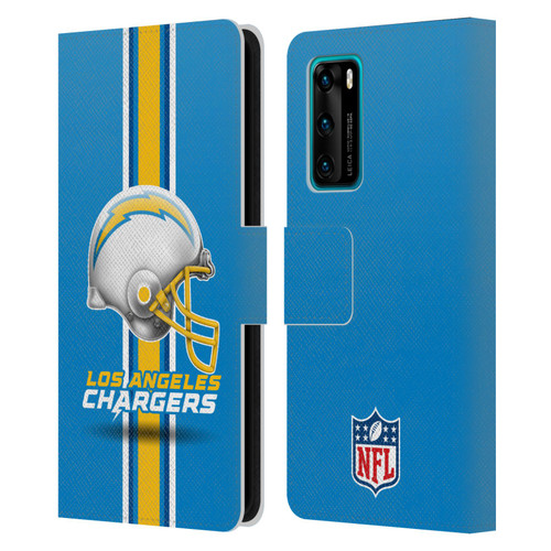 NFL Los Angeles Chargers Logo Helmet Leather Book Wallet Case Cover For Huawei P40 5G