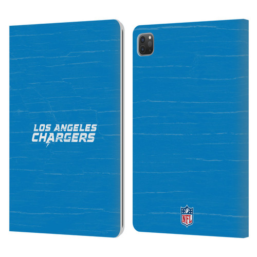 NFL Los Angeles Chargers Logo Distressed Look Leather Book Wallet Case Cover For Apple iPad Pro 11 2020 / 2021 / 2022