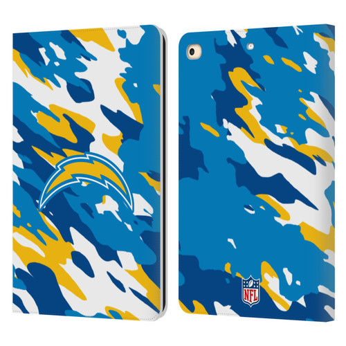 NFL Los Angeles Chargers Logo Camou Leather Book Wallet Case Cover For Apple iPad 9.7 2017 / iPad 9.7 2018