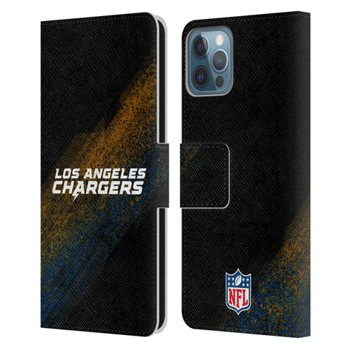 NFL Los Angeles Chargers Logo Blur Leather Book Wallet Case Cover For Apple iPhone 12 / iPhone 12 Pro