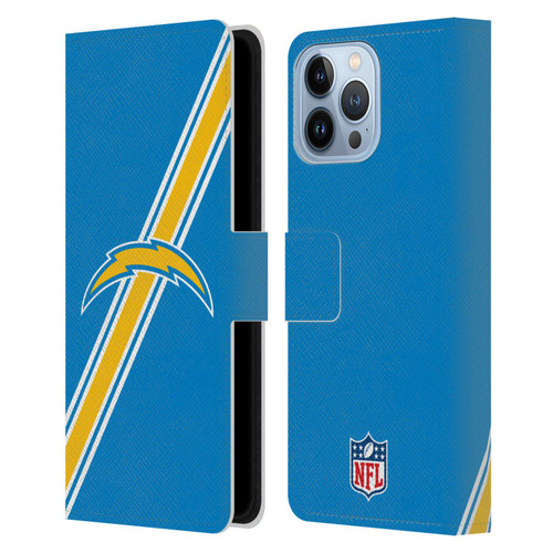 NFL Los Angeles Chargers Logo Plain Leather Book Wallet Case Cover For Apple iPhone 13 Pro Max
