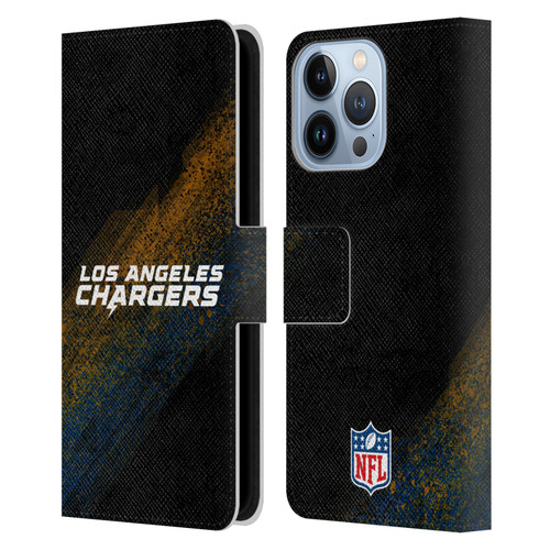 NFL Los Angeles Chargers Logo Blur Leather Book Wallet Case Cover For Apple iPhone 13 Pro