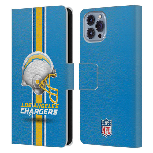 NFL Los Angeles Chargers Logo Helmet Leather Book Wallet Case Cover For Apple iPhone 14