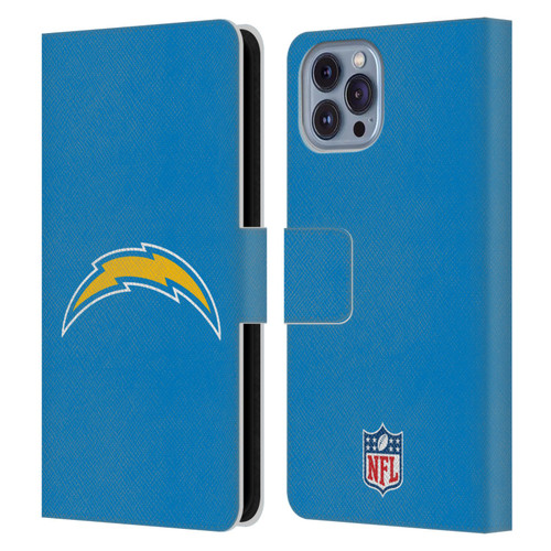 NFL Los Angeles Chargers Logo Plain Leather Book Wallet Case Cover For Apple iPhone 14