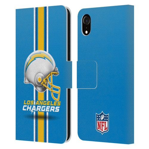 NFL Los Angeles Chargers Logo Helmet Leather Book Wallet Case Cover For Apple iPhone XR