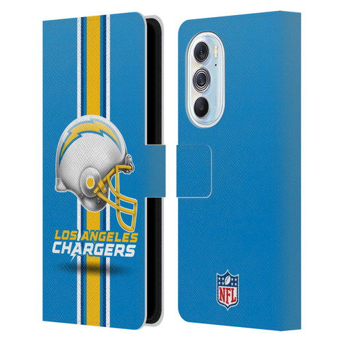 NFL Los Angeles Chargers Logo Helmet Leather Book Wallet Case Cover For Motorola Edge X30