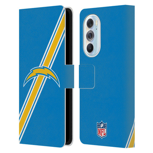 NFL Los Angeles Chargers Logo Plain Leather Book Wallet Case Cover For Motorola Edge X30