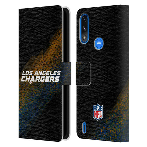 NFL Los Angeles Chargers Logo Blur Leather Book Wallet Case Cover For Motorola Moto E7 Power / Moto E7i Power