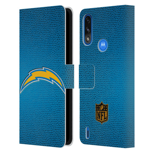 NFL Los Angeles Chargers Logo Football Leather Book Wallet Case Cover For Motorola Moto E7 Power / Moto E7i Power