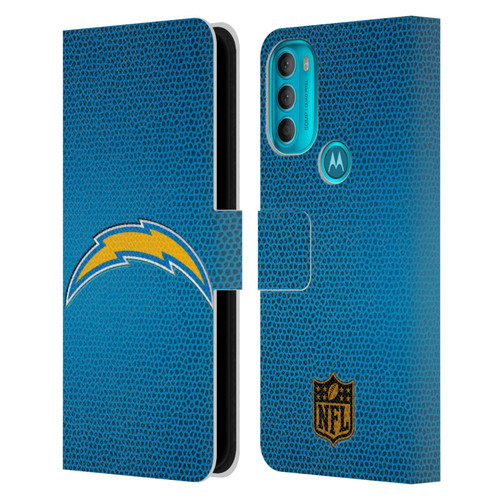 NFL Los Angeles Chargers Logo Football Leather Book Wallet Case Cover For Motorola Moto G71 5G