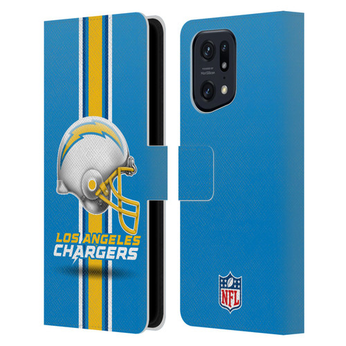 NFL Los Angeles Chargers Logo Helmet Leather Book Wallet Case Cover For OPPO Find X5 Pro