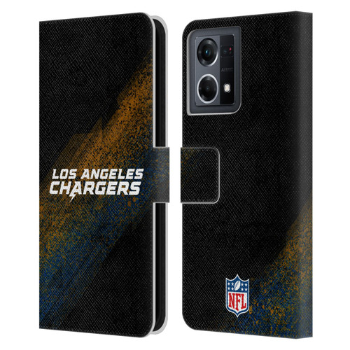 NFL Los Angeles Chargers Logo Blur Leather Book Wallet Case Cover For OPPO Reno8 4G