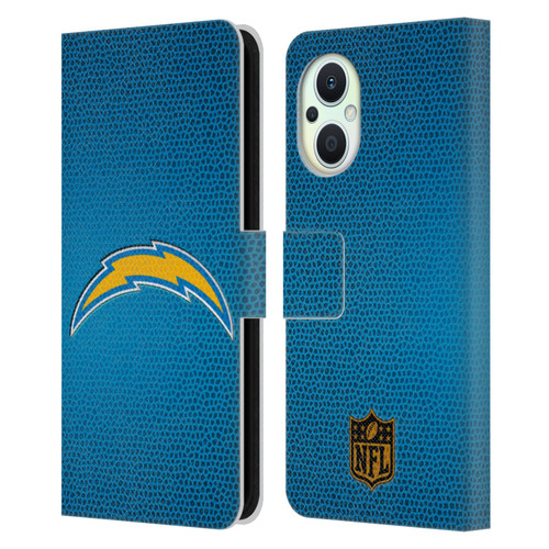 NFL Los Angeles Chargers Logo Football Leather Book Wallet Case Cover For OPPO Reno8 Lite