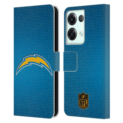 NFL Los Angeles Chargers Logo Football Leather Book Wallet Case Cover For OPPO Reno8 Pro
