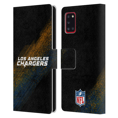 NFL Los Angeles Chargers Logo Blur Leather Book Wallet Case Cover For Samsung Galaxy A31 (2020)