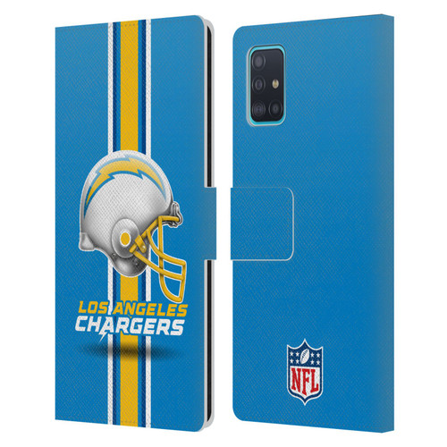 NFL Los Angeles Chargers Logo Helmet Leather Book Wallet Case Cover For Samsung Galaxy A51 (2019)