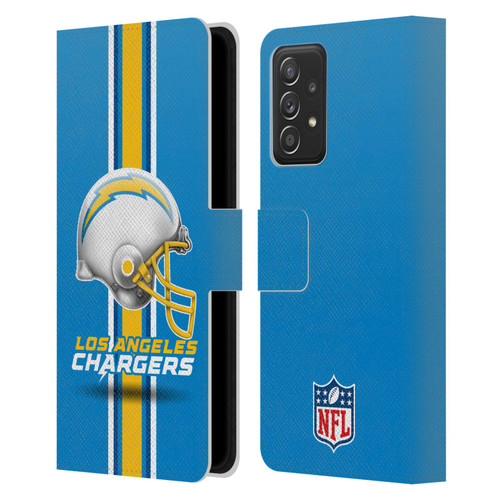 NFL Los Angeles Chargers Logo Helmet Leather Book Wallet Case Cover For Samsung Galaxy A52 / A52s / 5G (2021)