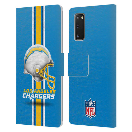 NFL Los Angeles Chargers Logo Helmet Leather Book Wallet Case Cover For Samsung Galaxy S20 / S20 5G