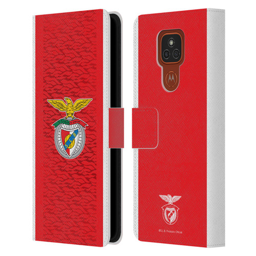 S.L. Benfica 2021/22 Crest Kit Home Leather Book Wallet Case Cover For Motorola Moto E7 Plus