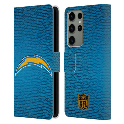 NFL Los Angeles Chargers Logo Football Leather Book Wallet Case Cover For Samsung Galaxy S23 Ultra 5G