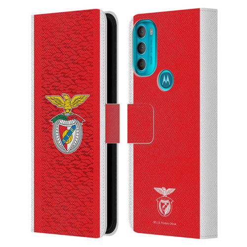 S.L. Benfica 2021/22 Crest Kit Home Leather Book Wallet Case Cover For Motorola Moto G71 5G