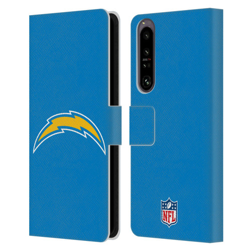 NFL Los Angeles Chargers Logo Plain Leather Book Wallet Case Cover For Sony Xperia 1 IV